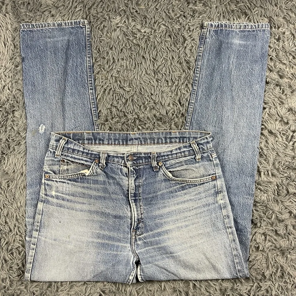 Vintage Levi's 505 Orange Tab Men's 34x33 Jeans USA Made Distressed Straight Leg